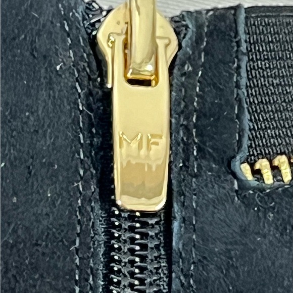 Marc Fisher black suede style Serenity peep toe high heel zipper bootie 8 1/2 - Picture 10 of 16